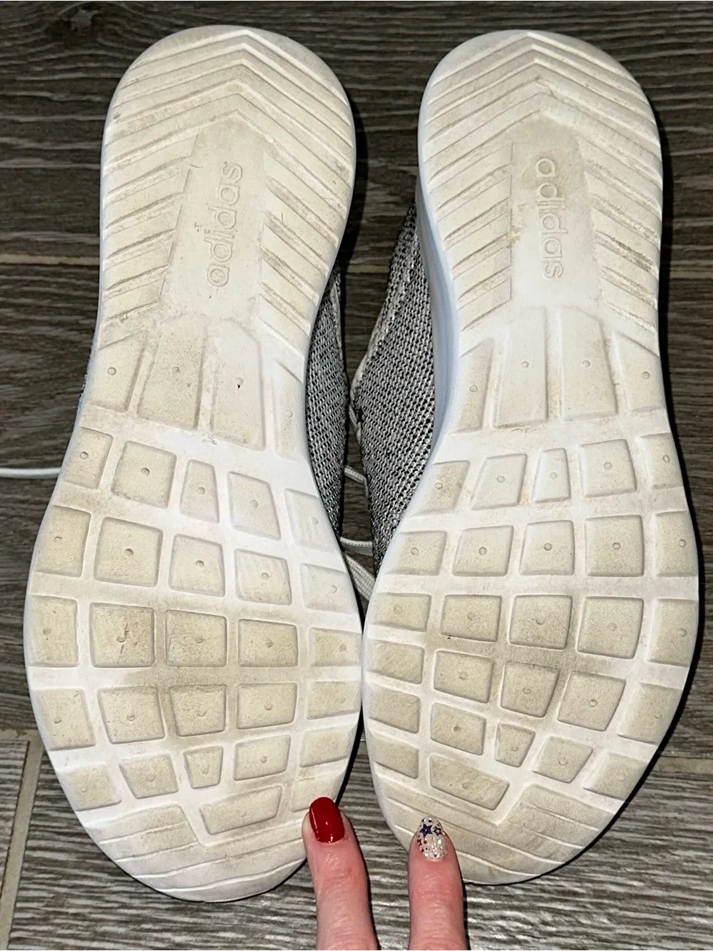adidas Cloudfoam Pure Women’s 9.5 Shoes White Black Running Casual Sneakers